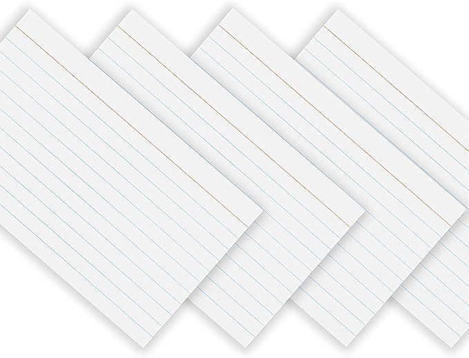 Index Cards 3x5 Bulk, (2400 Cards), Notecards, Flashcards, Notecards 3x5 lined, Blank on Back, Flashcards for School Home and Office, Ruled Index Card, 100 Per Pack, (24 Pack)