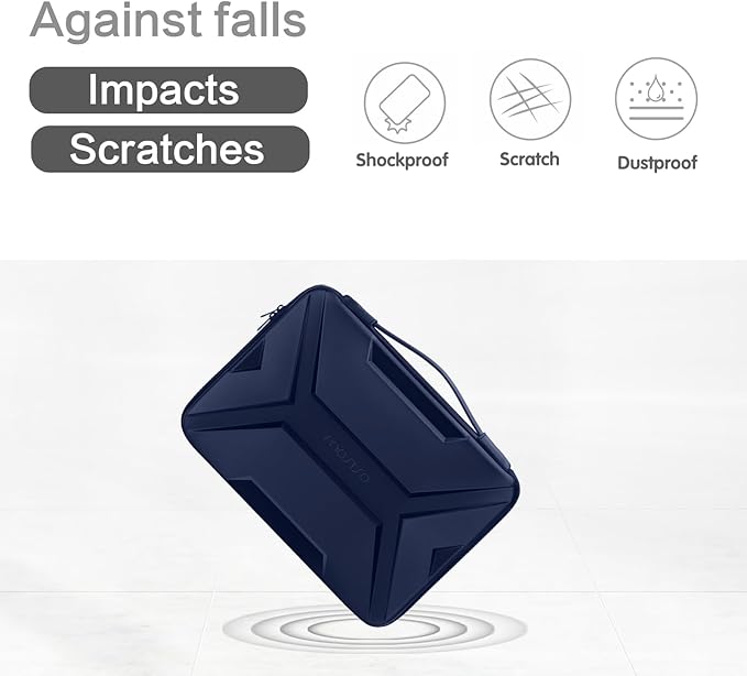 MOSISO Laptop Case 15.6 inch, 15-16 inch Laptop Sleeve Compatible with MacBook Pro 16 / Air 15, HP Acer Dell Lenovo ASUS,Artistic Geometric EVA Carrying Case Hard Shell with Handle, Navy Blue