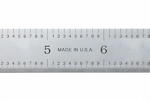 PEC Tools Flexible 24-Inch Machinist's Rule, High-Carbon Steel, Markings of 1/10", 1/100", 0.5mm, 1mm, Suitable for CNC Operators and Engineers, Decimal Inch and Metric Systems, Made in USA