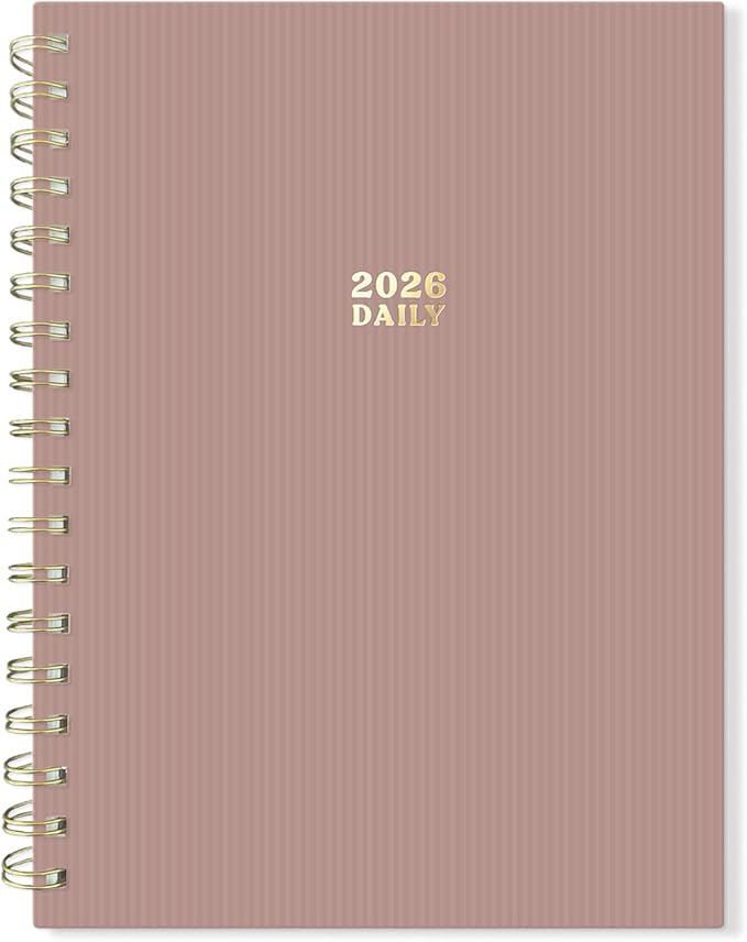 Sweetzer & Orange 2026 Planner – 6" x 8.25" Dated Daily, Weekly & Monthly Calendar Planner – January to December 2026 – Tiramisu Design with Motivational Stickers, Gold Spiral & Sturdy Paper