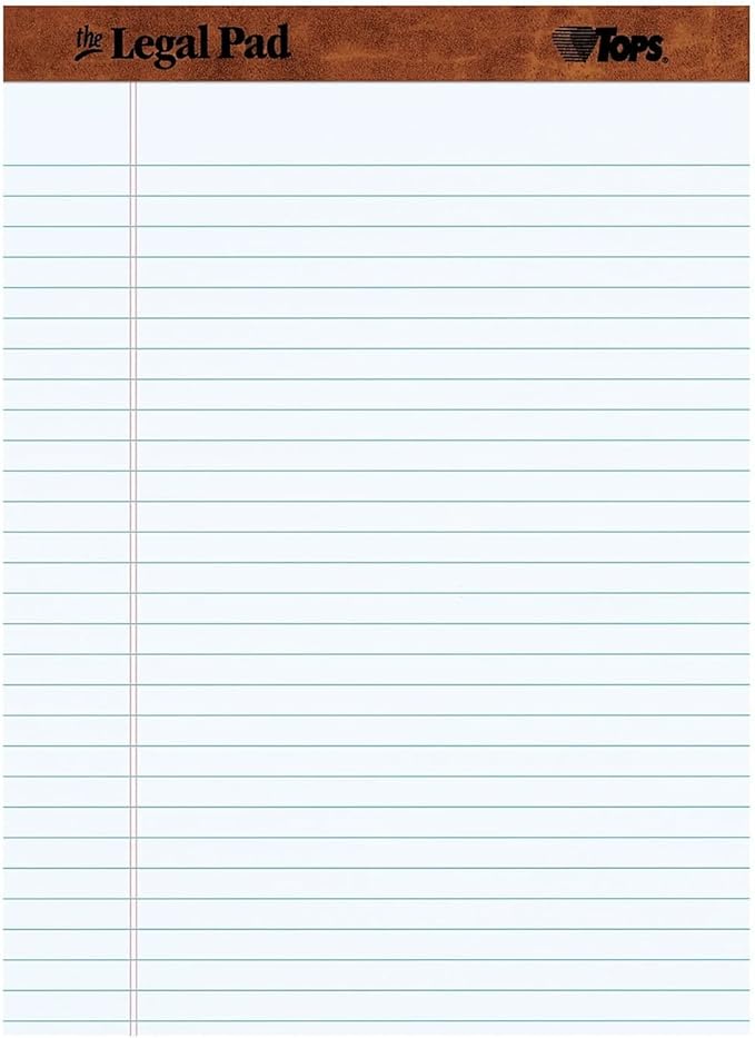 "The Legal Pad" Ruled Perforated Pads, 8 1/2 x 11 3/4, White, 50 Sheets, Dozen