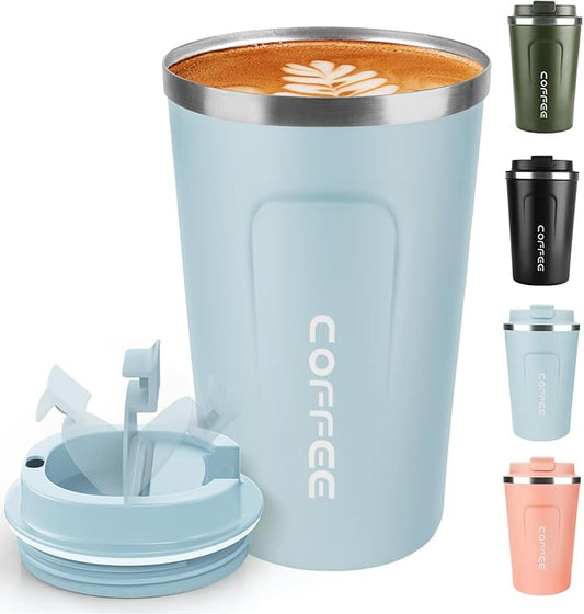 Coffee Mug 12oz - Insulated Travel Mug Spill Proof with Leakproof Lid Vacuum Stainless Steel Travel Coffee Mug Water Tumbler to GO, Reusable Coffee Cup for Men and Women for Hot & Cold Drinks