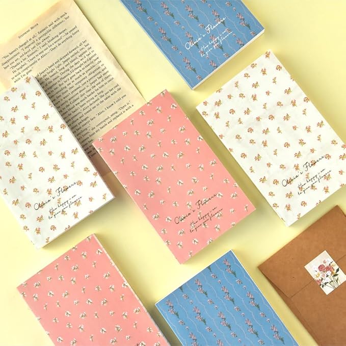Monolike Olivia's Flowers Paperback Line Notebook - 02. Ivory_Design note, Mini note, Simple note, Notebook, 192 Pages, 4.13x6.69