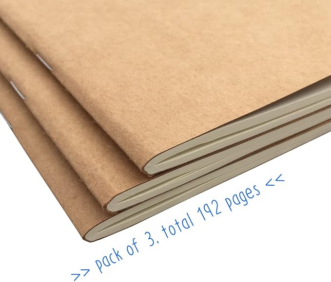Dotted Notebook Journal, Pocket 3.5 x 5.5 Memo Book - Thick Dot Grid Paper - Total 96 Sheets / 192 Pages