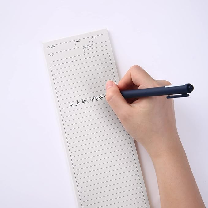 4 Pack Lined Paper Notebook, 9.8 × 3.5 inches Long Strip Notepad, Personalized Memo Pads for Planning, Tasks, Appointments, Reminders, Home, Office, 50 Sheets Per Note Pads (Lined)