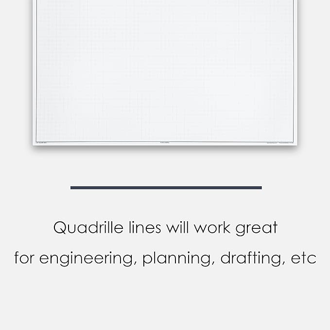 GeekNavy 11" x 17" Quadrille Graph Paper 50 Sheets Landscape - 0.25" 4x4 Square Grid, Blueprint, High Brightness, Border-Outlined, Large Drafting (3-Pack)