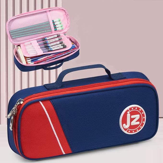 Large Capacity Pencil Case, Premium Oxford Pencil Pouch, Kawaii Cute Pen Case Stationery Bag for Girl Boy Teen Aesthetic School Supplies, Makeup Bag, Box Organizer for Office Desk Accessories, Red