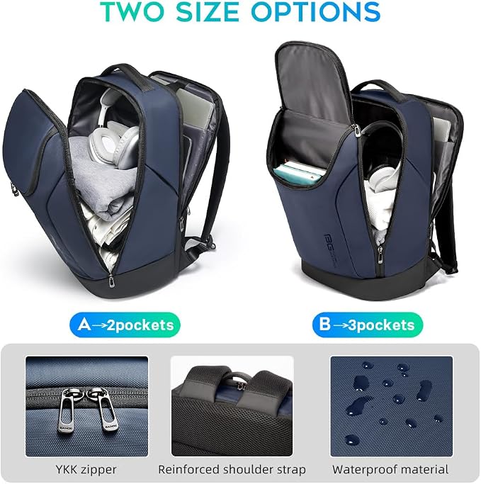 BANGE Business Commute Backpack Waterproof fit 15.6 Inch adopt in Commute,Travel Durable Backpack (Blue)