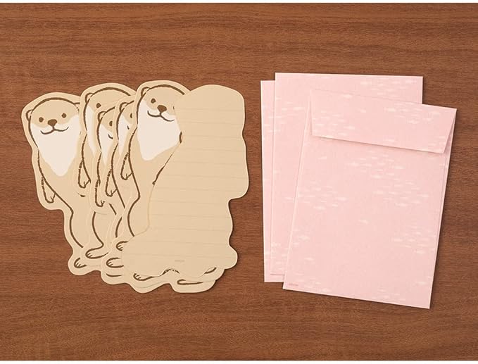 DESIGNPHIL 86927006 Midori Letter Set, Die Cut Otter Pattern