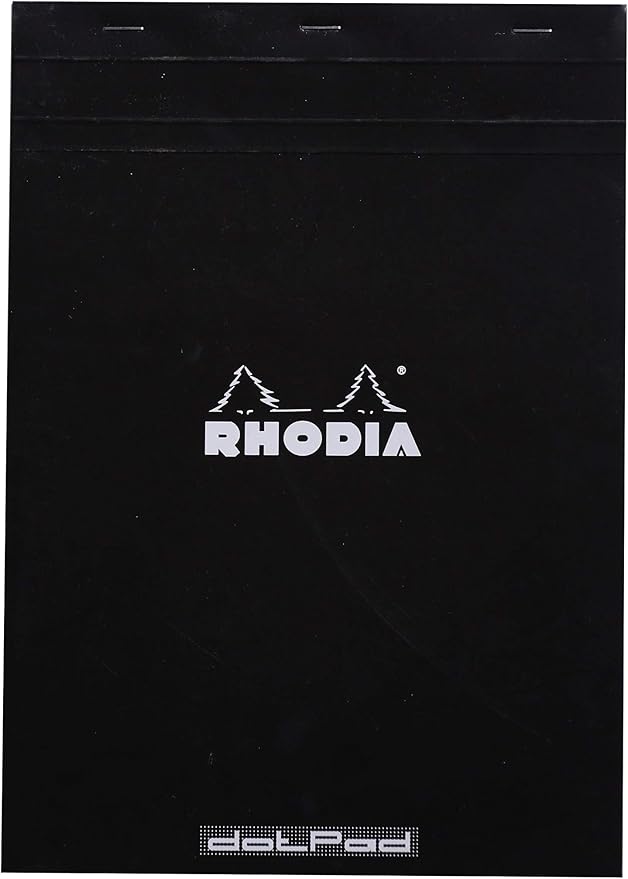 Rhodia Head Stapled Pad, No18 A4, Dot - Black ("8 1/4"" x 11 3/4""") (18559C)