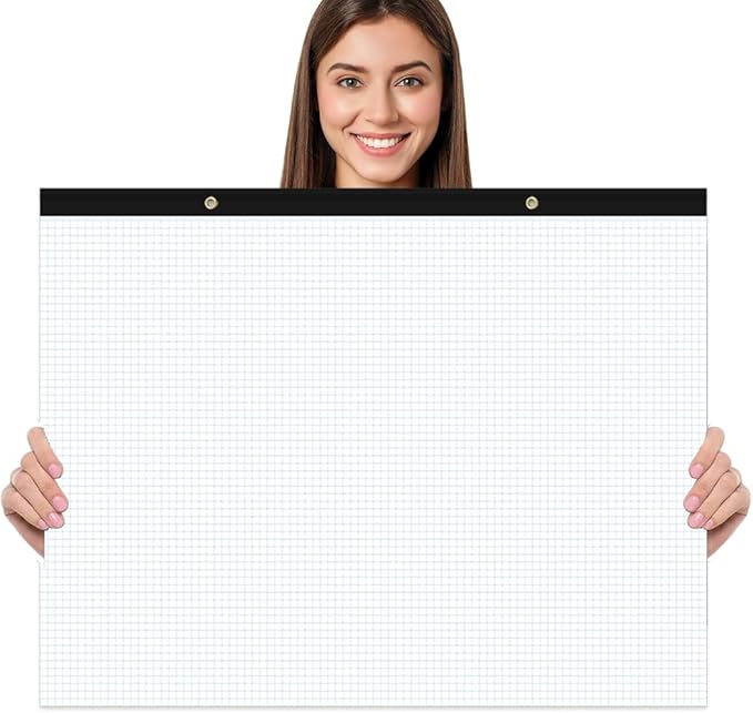 (2-Pack) Large Engineering Graph Paper Pad - 22" x 17" Grid Paper Notepad, 4"x4" Blue Grid 100 Sheets/200 Pages Paper for Engineer Architect Designer Mathematician Draftsman
