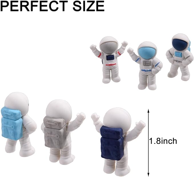 HILAZA 18Pcs Cute Outer Space Themed Erasers for Kids Bulk, Kawaii Fun Spaceman Desk Pet Pencil Erasers for School Classroom Supplies Prize Gifts Party Favors