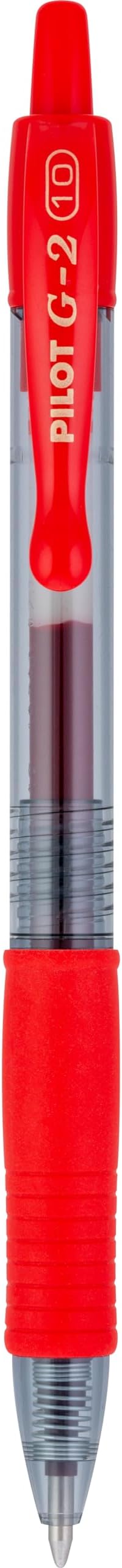 PILOT G2 Premium Refillable & Retractable Rolling Ball Gel Pens, Bold Point, Red Ink, 12-Pack (31258)