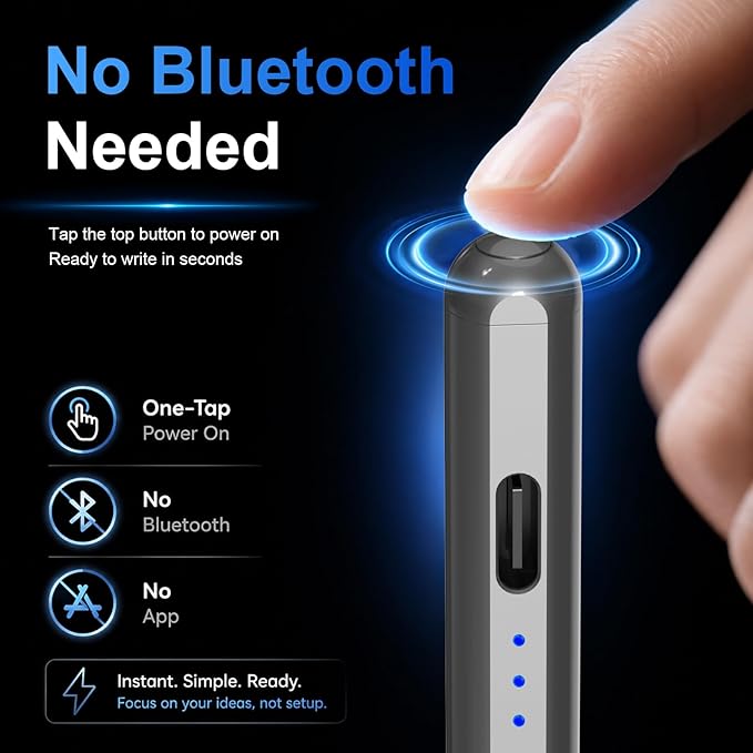 HATOKU Stylus Pen for iPad 2018-2026, 15 Mins Fast Charging Pencil 1st Gen with Tilt & Palm Rejection Digital Pens Stylus for iPad 6-11, Air 3/4/5/M2/M3, Mini 5/6/7, Pro 11"/12.9"/M4 M5 (Black White)