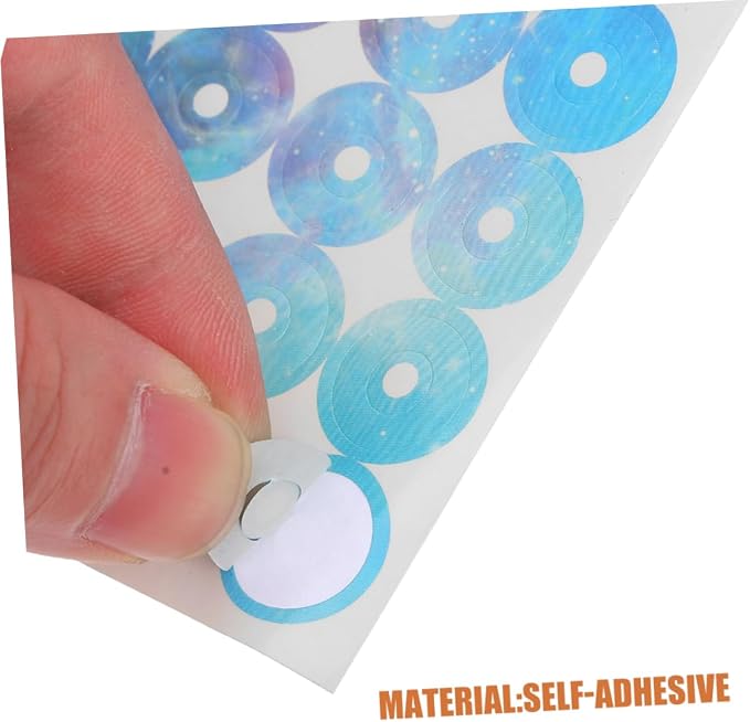STOBOK 12sheets Adhesive Hole Reinforcement Sticker Labels of Tear-Resistant Circles for Loose-Leaf Paper Repair for School Office and Home Use