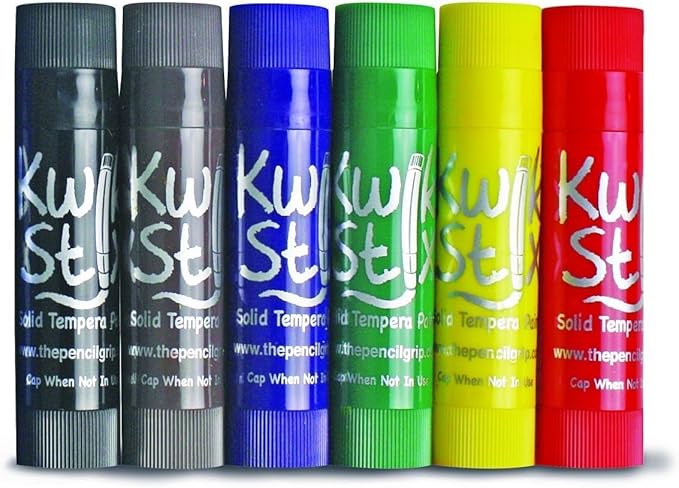 Kwik Stix Solid Tempera Paint Stick, 6 Primary Colors