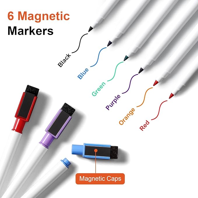 3 Pack， Magnetic Dry Erase Calendar for Refrigerator - Monthly, Weekly, Daily Magnet Fridge Whiteboard Planner for Chore Chart, Menu, to Do List, 14"X11", w/ 6 Markers, Style 3