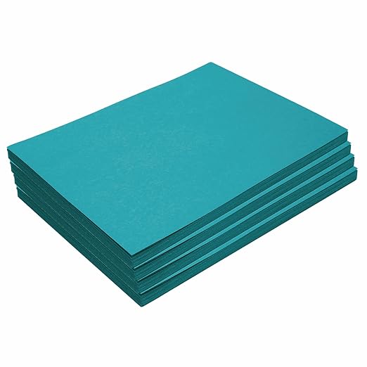 Colorations 9" x 12" Mediumweight Turquoise Construction Paper - 200 Sheets, Bulk Pack Art Paper, Arts and Crafts, School Supplies, Drawing, Coloring, Painting, 3D Art