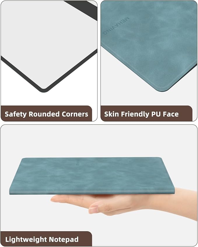 Portable Small White Board Dry Erase Board, Reusable 9.5 * 6.6in Notebook Memo, Office Home Supplies Desk Accessories MH760 (Stone Grey)