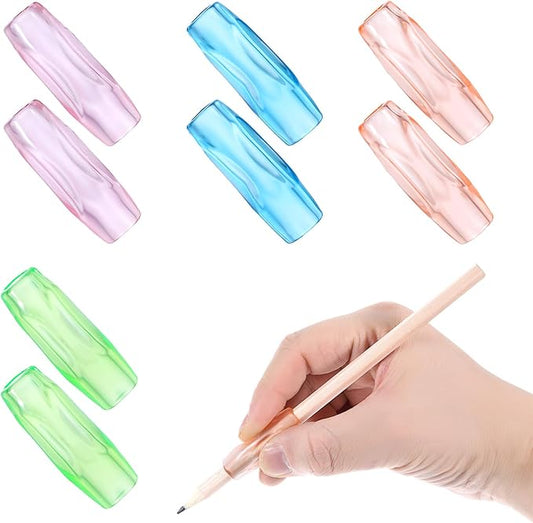 Pencil Grippers for Handwriting, 8PCS Silicone Pencil Grippers Relieving Fingers Fatigue Writing Aid Pencils Holder Comfort Cushion Grip Pencils Gripper Flexable Soft Corrective Finger Tool for Adult