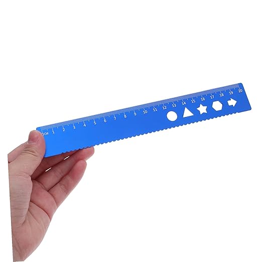 Healifty 8pcs Metal Geometry Ruler Set with Protractor Triangle Straight Ruler Precise Math Drafting Tools Kit for School Office Portable Storage Box Clear Scale Markings for Accurate