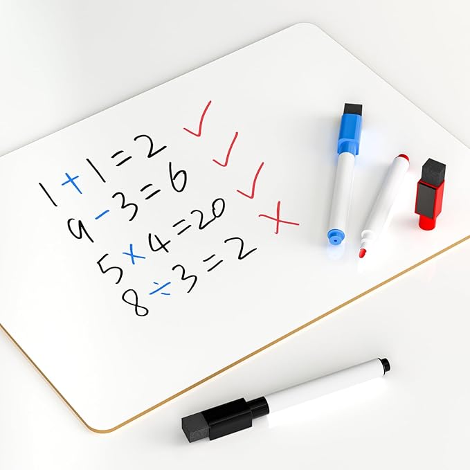 Nicpro Small Dry Erase Lapboard, 2 Pack Small White Board 9''x 12'' Mini White Board Double Sided with 3 Water-Based Pens, Portable Whiteboards for Kids Students Teachers Classroom Homeschool Supplies