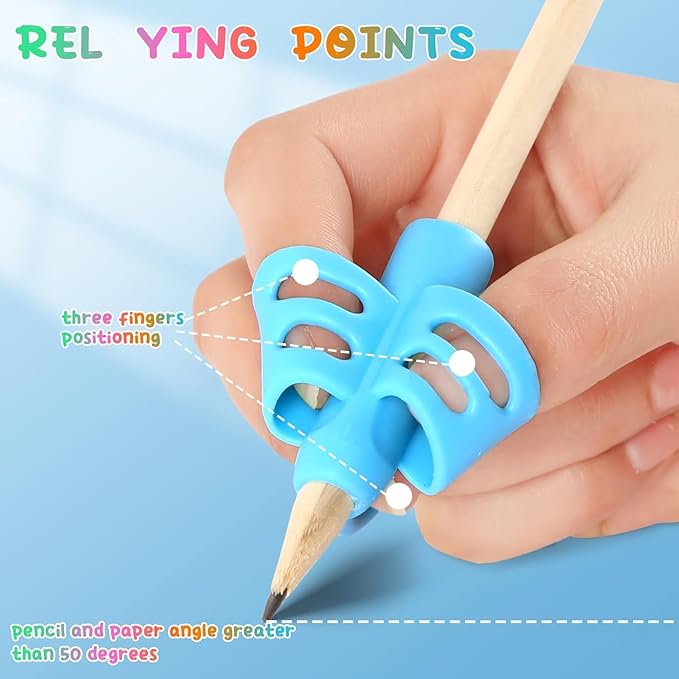 SANNIX 8 Pack Pencil Grips for Kids Handwriting, Pencil Holder Grip Posture Correction Training Pen Writing Aid Tool for Preschools & Elementary Schools