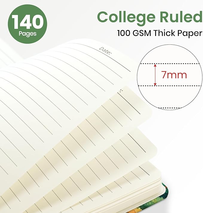 ZOTIA Lined Spiral Journal Notebook for Women, A5 College Ruled Journals for Writing, Hardcover Notebooks for Work, Note taking and Office School Supplies,140 Pages - Mystic Forest
