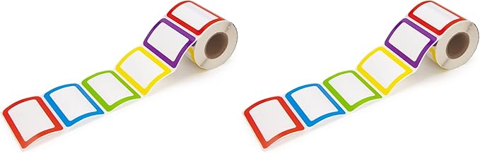 L LIKED 500 Stickers - 3.5" x 2.25"Colors Plain Name tag Labels with Perforated Line for School Office Home (Blank - 500 Labels) (Pack of 2)