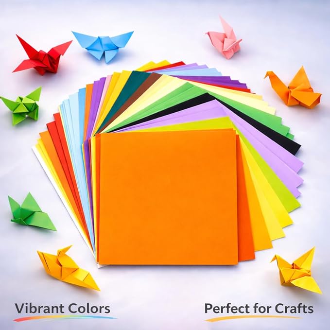 Origami Paper 6 Inches Square 500 Sheets 20 Vivid Colors Double Sided for DIY Creation,Gifts Ideal , Arts and Crafts Projects