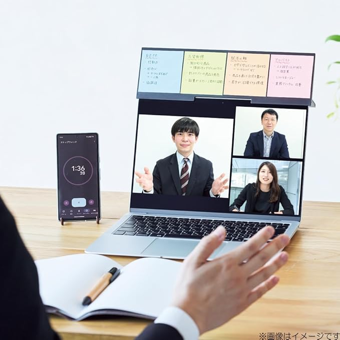 Lihit Lab A251-1 Display Board, for Laptops, Use with Sticky Lines, Job Hunting, Web Interviews, Meetings, Off-White