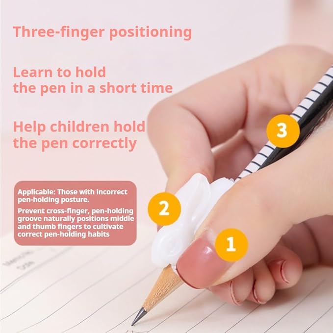 14 Pcs Pencil Grippers, Rabbit Pencil Holders for Handwriting Posture Correction Writing Tool Ideal for Kids Toddlers Adults's Pen Holding Posture Training (Set-14pcs)