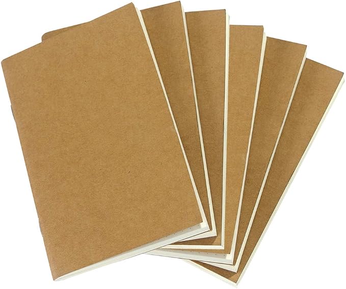 Dotted Notebook Journal, Pocket 3.5 x 5.5 Memo Book - Thick Dot Grid Paper - Total 192 Sheets / 384 Pages