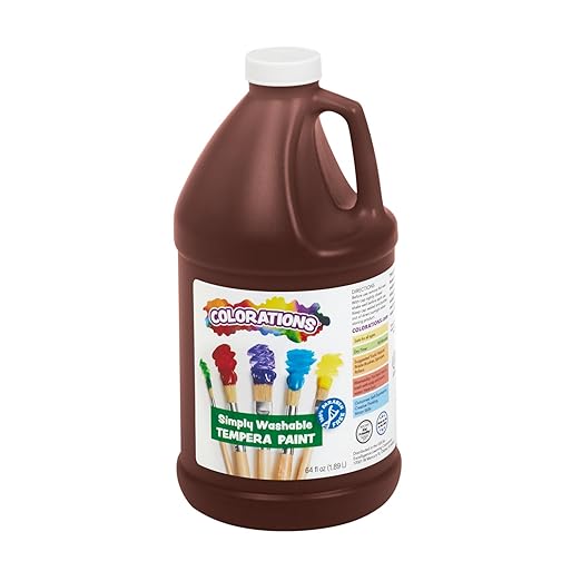 Colorations 1/2 Gallon Brown Simply Washable Tempera Paint (Item # HGWSTBR)