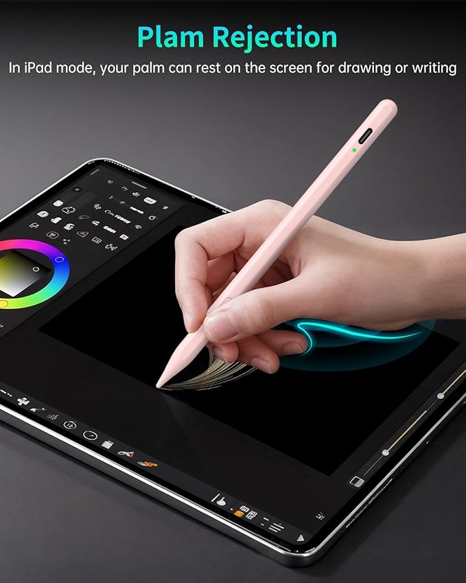 MEKO Universal Stylus Pen for Apple iPhone & Android & iPad, 2X Fast Charge Active Stylus Pencil for All Touch Screen, High Sensitivity Capacitive Stylus for Smartphone Apple Watch Tablet-Lihgt Pink