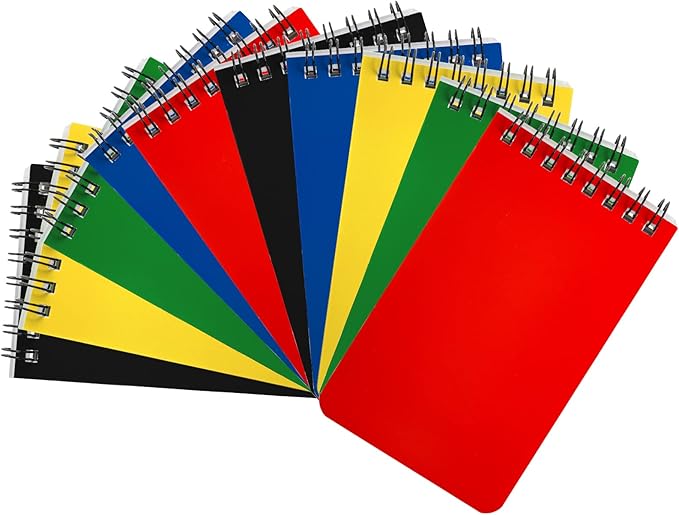 Hacaroa 30 Pack Top Spiral Memo Pads, 3"x5" Lined Pocket Notebook Mini College Ruled Paper 75 Sheets/150 Pages, Wirebound Small Steno Pads for Home, School, Office, Assorted Colors