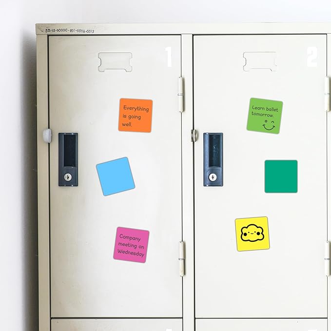 18 Packs, 3" x 3" Dry Erase Reusable Magnetic Sticky Notes, Magnets Labels, Widely Use to Post Notes for Whiteboard, Fridge, Locker, Cabinet, Door - Office & Classroom Supplies