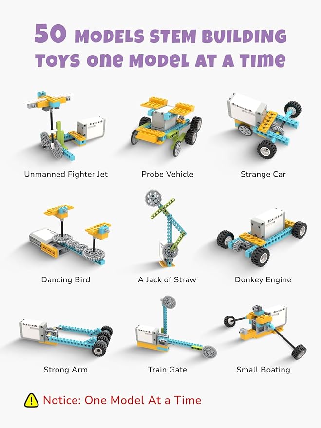 Veecafiodi 50 in 1 Science Kit for Kids 6-12, STEM Toys for Kids Age 8-12, Educational Building Toy for Boys Girls, Motorized Engineering Set, Birthday Gift