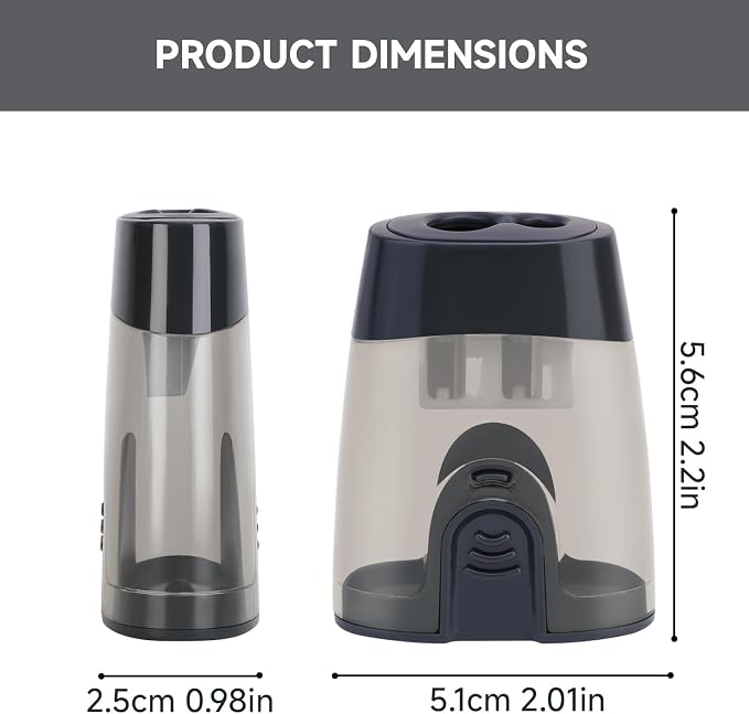 Eagle Manual Pencil Sharpener, 2 Holes, for Standard and Jumbo Color Pencils, 24×51×63 MM, Perfect for Kids, Pack of 2