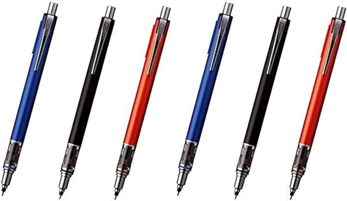 uni Mechanical Pencil Kurutoga Advance 0.5mm 3-Pencil Bundle Set, Navy (M55591P.9), Black (M55591P.24), Red (M55591P.15) (Pack of 2)
