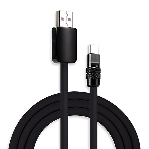 chubbycable Black Chubby Black Samurai Edition 120W USB C Cable Fast Charging Cable Durable Silicone Charger Cord Compatible with iPhone 17-15 Series iPad MacBook Airpods, USB A to Type C, 9.8FT