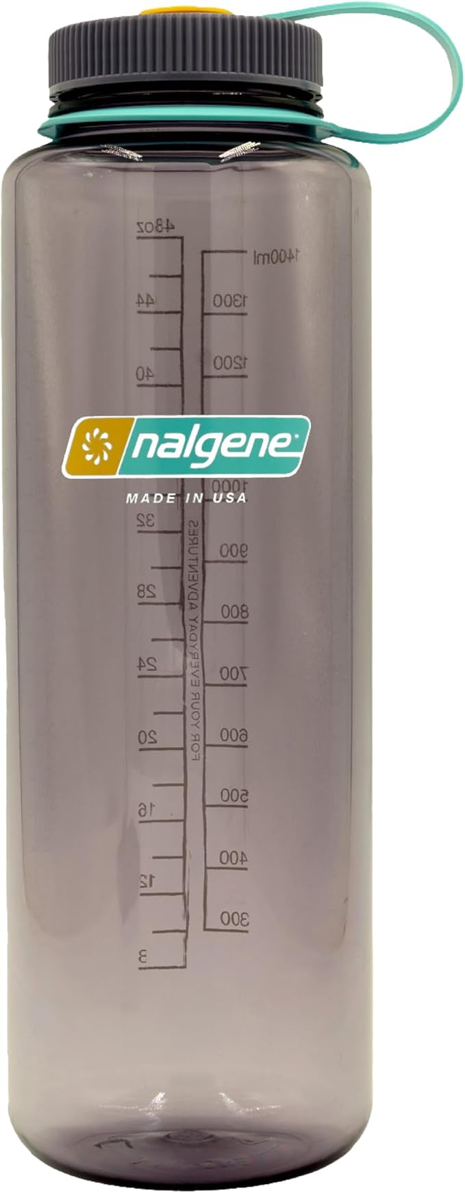 Nalgene 48 oz Wide Mouth Silo Water Bottle, Aubergine | BPA-Free, Durable & Lightweight, Leak Proof, Dishwasher Safe, Large Reusable Plastic Bottle for Hiking, Gym, Work & Travel