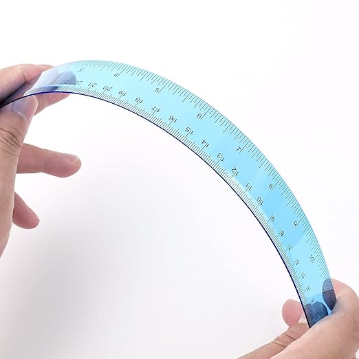 Unjoo Clear Plastic Ruler 12 Inch Straight Rulers, Bulk Assorted Colors, Shatterproof Ruler with Inches and Centimeters for School Classroom, Home, or Office (8 Pack)