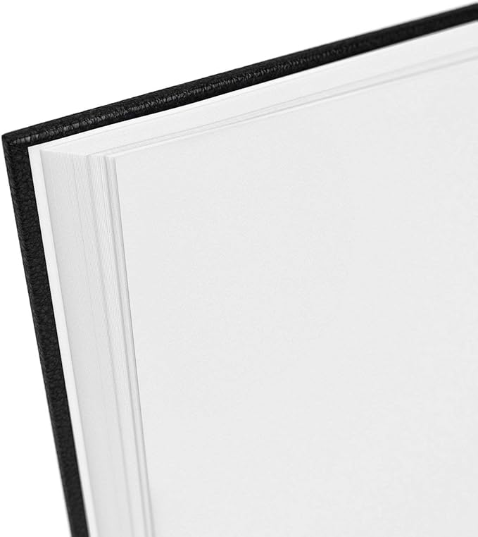 ARTEZA Hardcover Sketchbooks, Pack of 2, 8.5 x 11 in, 100 Sheets Each, 80 lb / 130 GSM, Acid-Free Fine-Tooth Drawing Paper, Faux Leather Hardbound for Graphite, Colored Pencil, Charcoal, Pastel & Ink