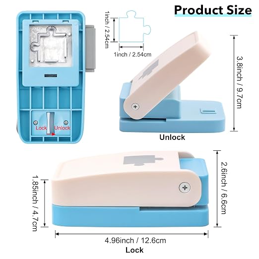 Puzzle Punch, 1 x 1 inch Mini Puzzle Maker, Portable Puzzles Pieces Puching Machine, DIY Jigsaw Puzzles Piece Cutter for Personalized JigsawPuzzle Custom PhotoPuzzle CustomizedPuzzle Making Tool