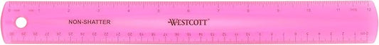Westcott Shatterproof Ruler, 12-Inch, Pink (16011)