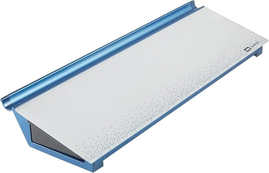 Quartet Glass Dry Erase White Board 18"W x 6"H, Compact Desktop Whiteboard with Storage Drawer, Dotted (GDP186D)