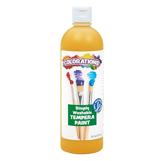 Colorations Washable Tempera Paint, 16 fl oz, Cantaloupe, Non Toxic, Vibrant, Bold, Kids Paint, Craft, Hobby, Fun, Art Supplies