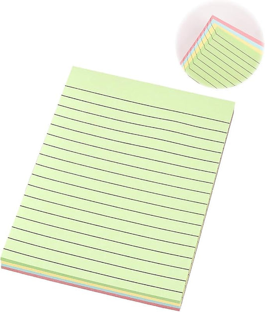 MOLOPPO Lined Sticky Notes, 100 Sheets, 6"x4", 4 Colors