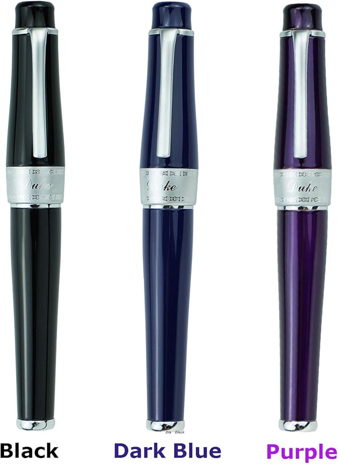 Asvine Duke Charlie Chaplin Commemoration Bent Nib Fountain Pen Dark Blue Color, Calligraphy Collection Fude Pen 0.5-1.2mm line